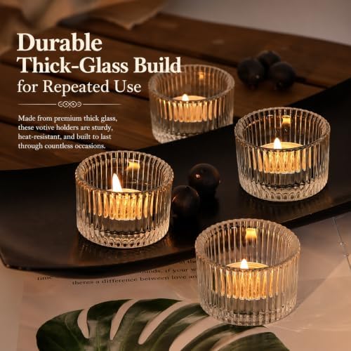 Lanttu 12 Pcs Clear Tealight Candle Holder 2'' x 1.4'' - Image 5