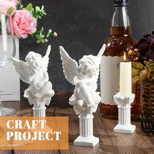 Reallnaive 20 Pcs Roman Pillar Candle Holders Mini Greek Columns Roman Pillar Candle Stands Resin Candlestick Rack Miniature Figurine Base Stigma Decoration for Wedding Christmas Table Decor - Image 5