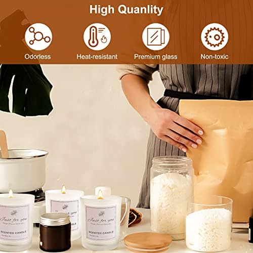 CONNOO 15 Pack 7 OZ Frosted Empty Candle Jars with Bamboo Lids - Image 6