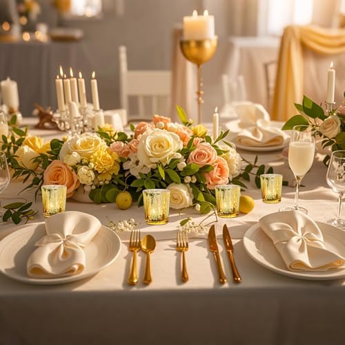 UPBUD Gold Votive Candle Holders Set of 24 - Image 3