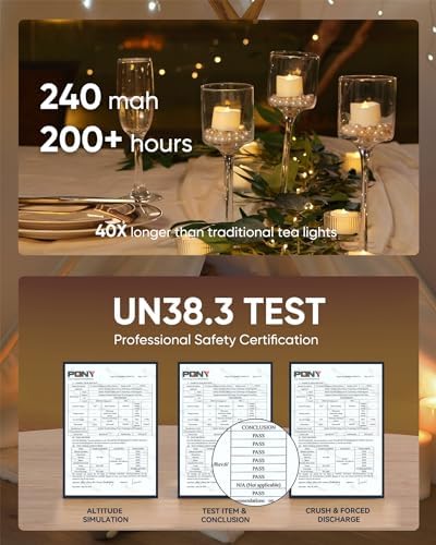Homemory 12Pcs Flickering Flameless Candle Battery Operated, 200+Hours Fake Electric LED Tea Lights for Votive, Centerpiece Table Decorations, Wedding, Aniversary, Halloween, Christmas - Image 4