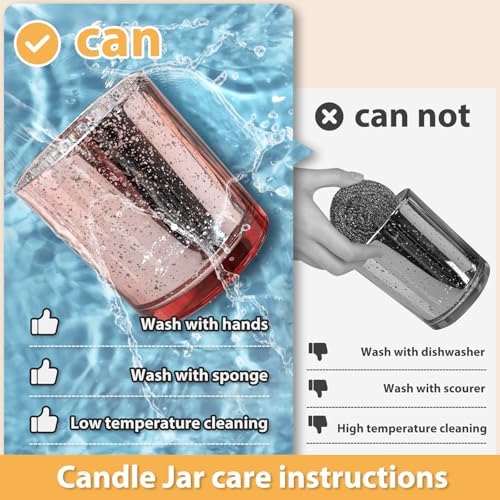 SHOWIN 10 OZ Thick Candle Jars for Making Candles 15 Pcs, Empty Jars with Wood Lids for Candle Making, Sample Container, Rose Gold - Image 3