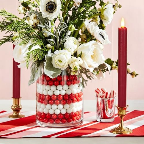 Christmas Red Flameless Taper Candles Flickering with 6H Timer - Image 5