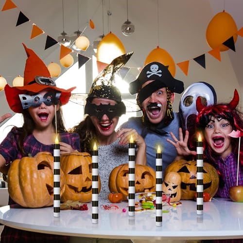 Honoson 6 Pcs Halloween Flameless Taper Candles 10.6 Inch Table Home Decor - Image 6