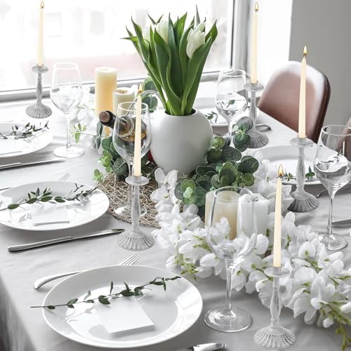 Nuanchu 200 Pcs Taper Candles 10 Inch (H) Tapered Smokeless Long Tall Unscented Dinner Candle for Wedding Party Home Decor Candlesticks, Long Burning (Ivory White) - Image 5