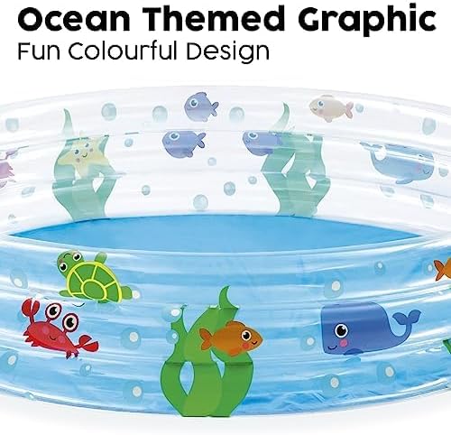 Bestway Ocean Themed Paddling Pool | Inflatable Pool for Kids, Kiddie Swimming Pool, Easy Set Up, Multiple of Designs