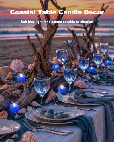 Homemory 24-Pack Blue Flameless Battery Tea Light Candles, 200+ Hours - Image 5
