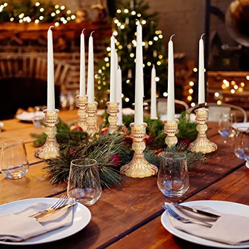 DARJEN Candlestick Holders Set, 4" H Taper Candle Holders Bulk, 12Pcs Gold Glass Candle Holders for Wedding, Festival, Party & Windowsill Decor - Image 6