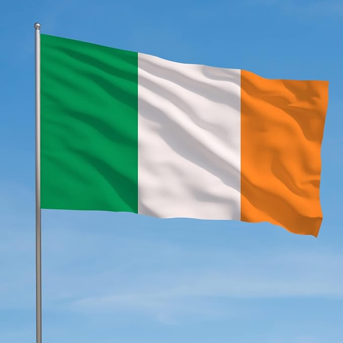 AhfuLife Irish Flag 3x5 Ft, Large Ireland Flag for St Patrick's Day Decorations - Double Side with Brass Eyelets, Bar Garden Street Decoration Indoor Outdoor