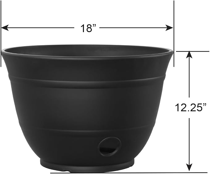Liberty Garden 1924-N Matte Black High Density Resin 100' Garden Hose Pot