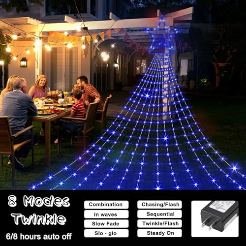 23FT Christmas String Lights, Waterfall Star Lights Outdoor for Yard - Image 2