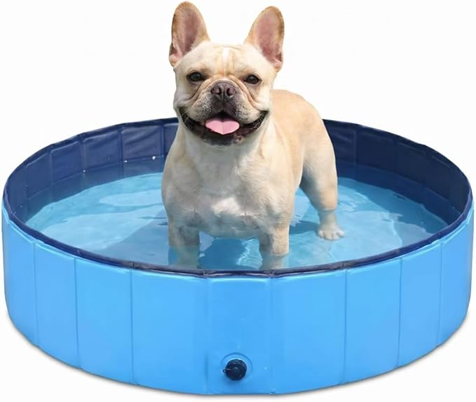 Dog Pool Foldable pet Pool Dog Swimming Pool pet Swimming Pool PVC Non-Slip for All Kinds of Pets (32x8in)