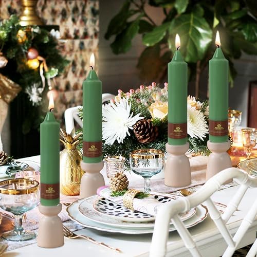 Sage Green Taper Candle Candle Sticks, 7 Inch Mini Pillar Candles Taper Candles, 4PCS Handmade Unscenteds Candlesticks for Festive, Party, Spell, Wedding, Home Decor - Image 4
