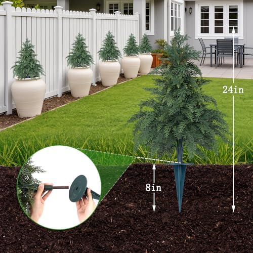 Artificial Topiary Trees, Cypress Tree 24in - Image 4