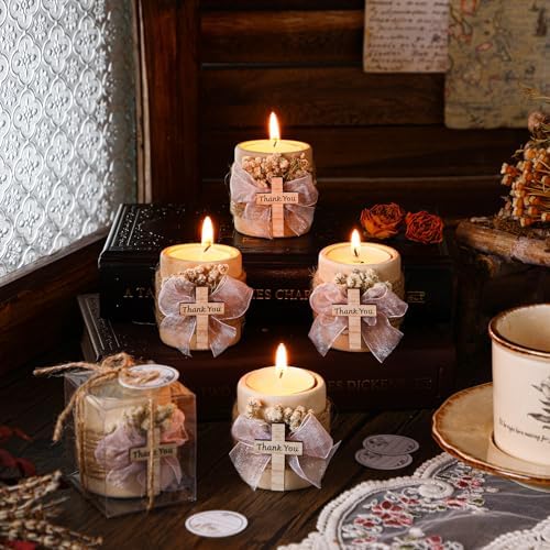 MTLEE 16 Pack Wooden Tealight Candle Holder Kit Guest Gifts, Cute - Image 4