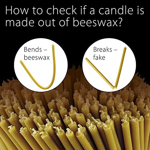 Danilovo Pure Beeswax Candles - Honey-Scented, Decorative Thin Taper Candles - Ideal for Birthday Decoration or Church Prayers - Drip Free, Tall & Smokeless Pack of 200 pcs, 6.5 x 0.22 inch - Image 5
