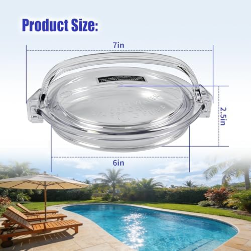 SPX1500D2A Pool Pump Lid Compatible with HayWard PowerFlo/LX/II(No O-Ring) | XQK Pool Pump Cover Grade Clear Pool Pump Strainer Cover Replacement parts for the Above Ground Pool filter Pump