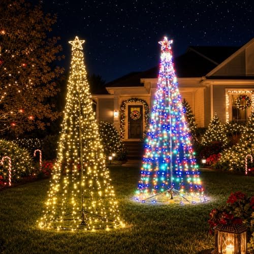 Christmas Decorations Christmas Tree Lights 10Ft Outdoor Star Lights Decor - Image 4