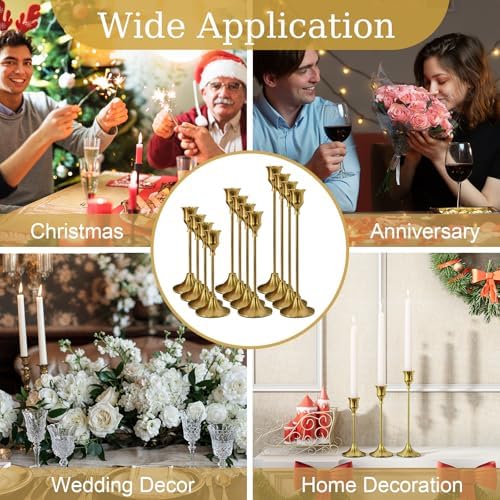 NLBTW 54 Pcs Brass Gold Candle Holder Bulks for Wedding Party Decor - Image 6