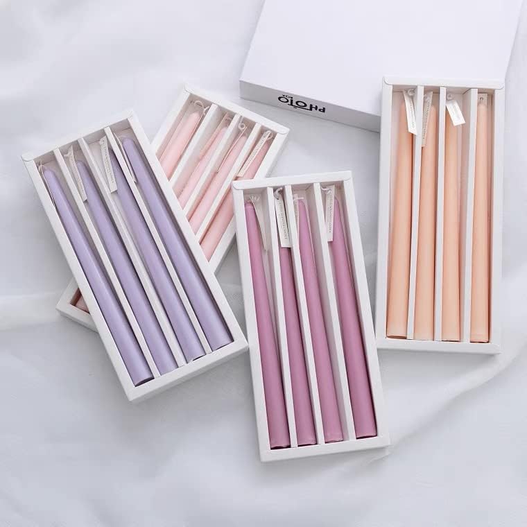 10 inch Purple Taper Candles Scented Smokeless Candle Long Candles Wax Colored Taper Candles for Decor Wedding,Festival and Special Occasions,Set of 4(Gradient Purple) - Image 6