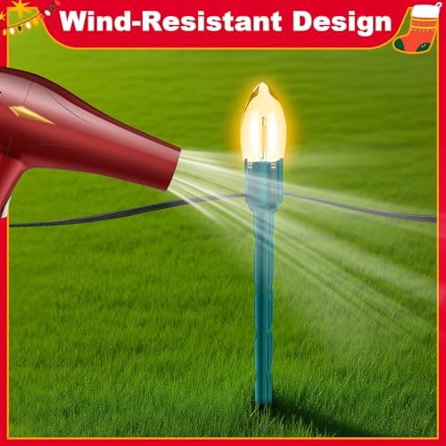 60 Pcs 5 Inch Christmas Light Stakes Universal Yard Lawn Holiday Light Stakes for C7 C9 String Lights Holders on Yards, Pathways (Green) - Image 6