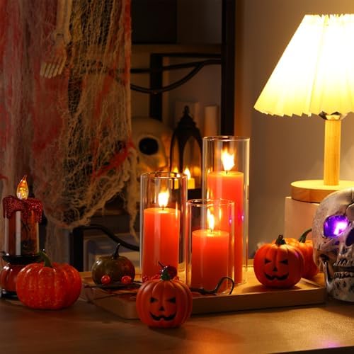 Shihanee 3 Pillar Candle and Holder, S, Orange - Image 4