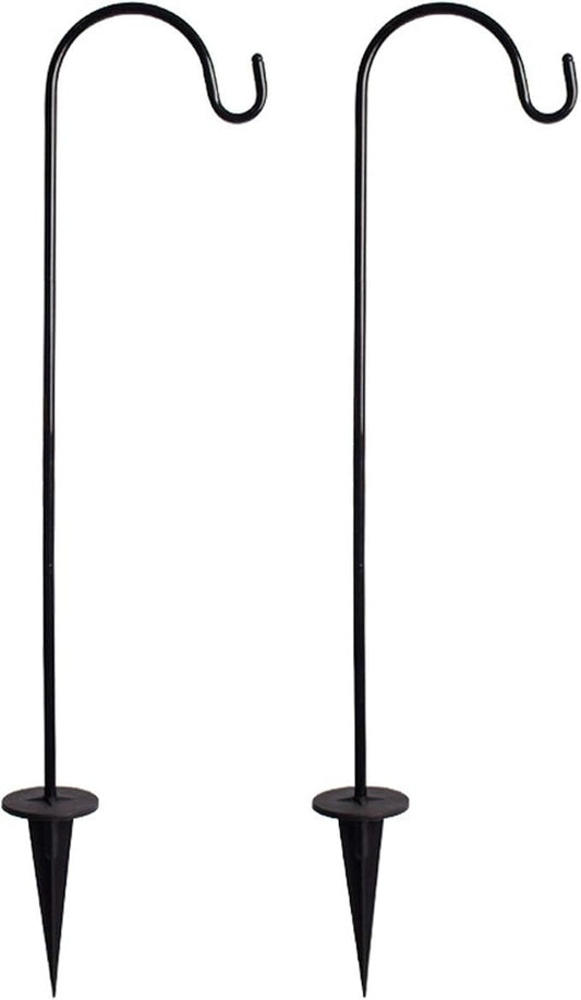 Adjustable Shepherd Hooks, Steel Garden Stakes, 26.77 in, 2 Pack | Includes 2 hooks, Adjustable sections 11.02 18.90 26.77 in, For lights lanterns planters, Tool-free assembly