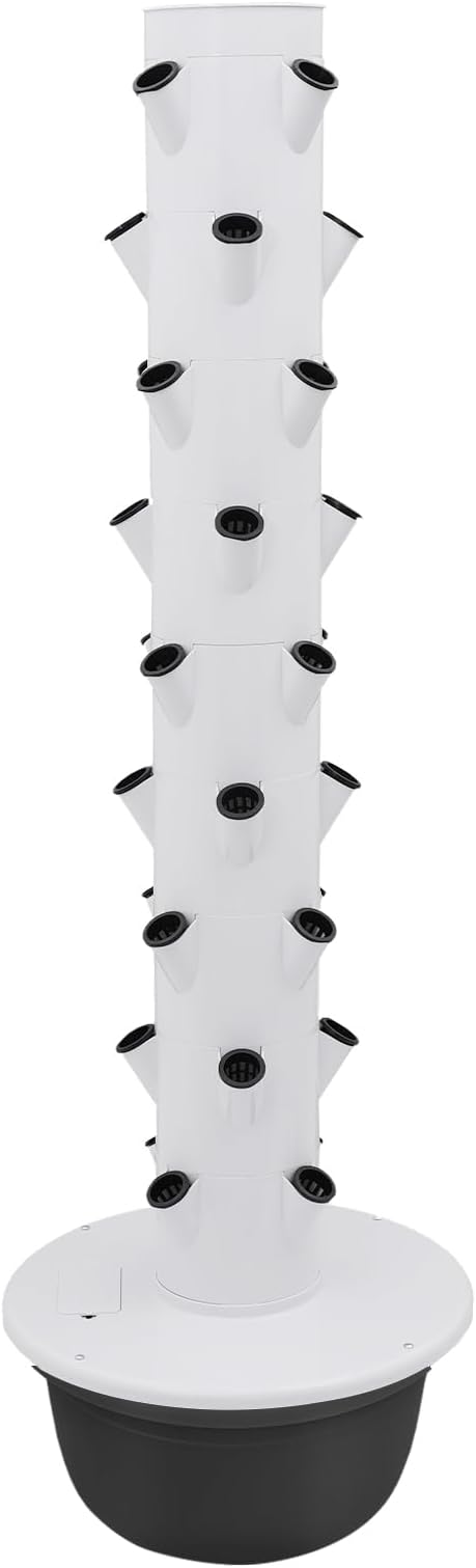 Hydroponics Growing System, 36 Pods Large Vertical Hydroponic Growing Tower with Water Pump & Loop Timer, 9-Tier Indoor Gardening System for Herb Vegetable Fruit (Black)