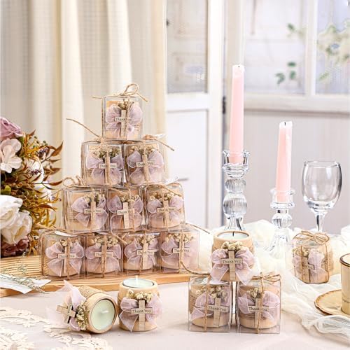 MTLEE 16 Pack Wooden Tealight Candle Holder Kit Guest Gifts, Cute - Image 5