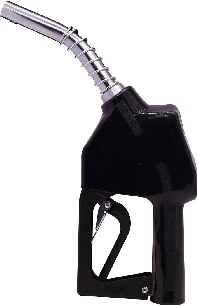 Automatic Fuel Nozzles 3/4" NPT Auto Shut Off Heavy Duty Fuel Transfer Pump Nozzle with Splash Guard,13/16" Spout, 3-notch Hold Open Clip Used for Gasoline Diesel Kerosene E15 up to B20,E15