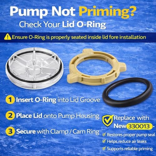 350013 Lid O-Ring Replacement – Compatible with WhisperFlo & IntelliFlo Pool and Spa Pumps – Pump Trap Lid Seal