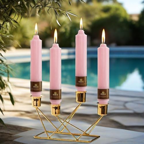 4 PCS Handmade Taper Candle Pink Small Candlesticks 7 inch Short Candlesticks for Dinner Household Wedding Party Home Décor - Image 6