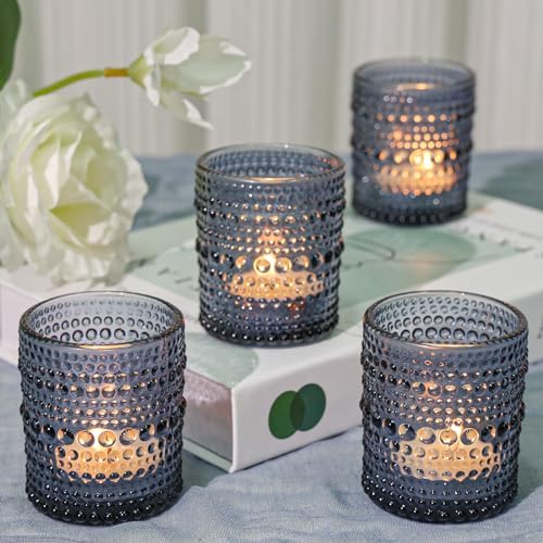 SUPMIND 24pcs Dark Blue Glass Votive Candle Holders Bulk for Wedding - Image 3