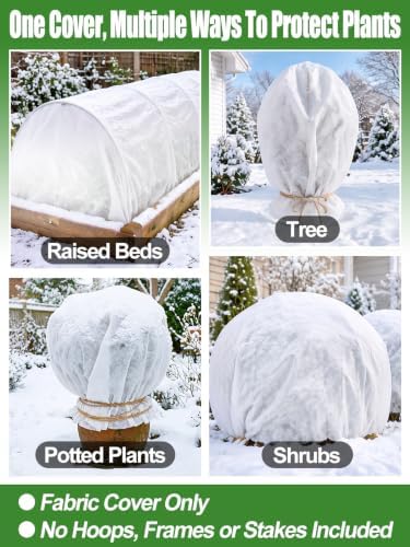 10 x 12 ft Plant Covers Freeze Protection, Easy-Cut Frost Cloth - Image 4