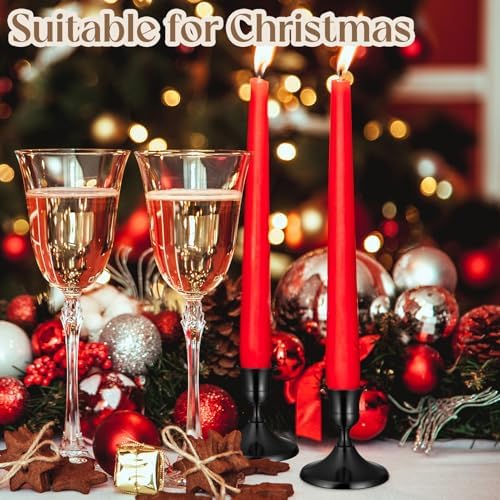 6PCS Brass Black Taper Candle Holders, Vintage Metal Candlestick Holders - Image 6