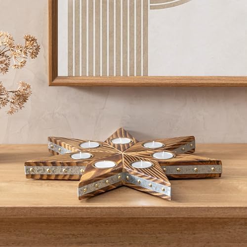 JFY Designs Astella Tea Light Candle Holders, Farmhouse Fireplace Décor - Image 3