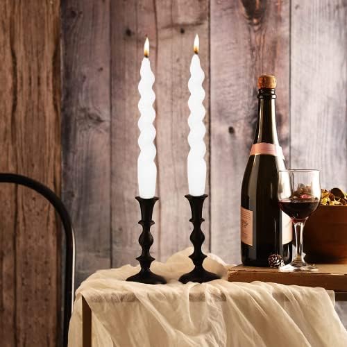 MAITREYA Green Spiral Taper Candles Conical Stick Candles Handmade Twisted Candles-Set of 4 for Decoration Weddings Party Church-Unscented Dripless Candles,7.5inch(A-Gradient Green) - Image 6