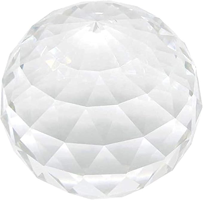Clear Glass Crystal Ball Prism Suncatcher Rainbow Maker, Sphere Faceted Gazing Ball for Window, Feng Shui, Home Office Garden Decoration (120mm/4.72inch)