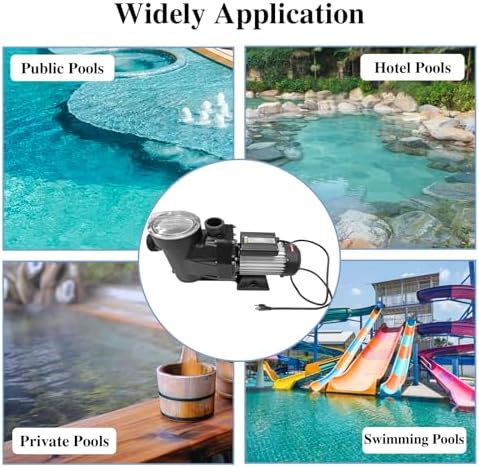 2.5HP Swimming Pool Pump Motor Above Ground Swimming Pool Powerful Self Primming Pool Pump 148 GPM/1850W Filter Pump w/Strainer Basket and Drain Plug