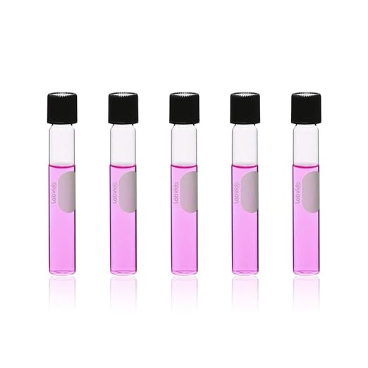 40pcs of Glass Serological Test Tubes with Black Bakelite Screw Caps Silicon Liners, Vol.10ml 16x100mm with Marking Area, Borosilicate Glass Material, Flat Bottom, LVH003