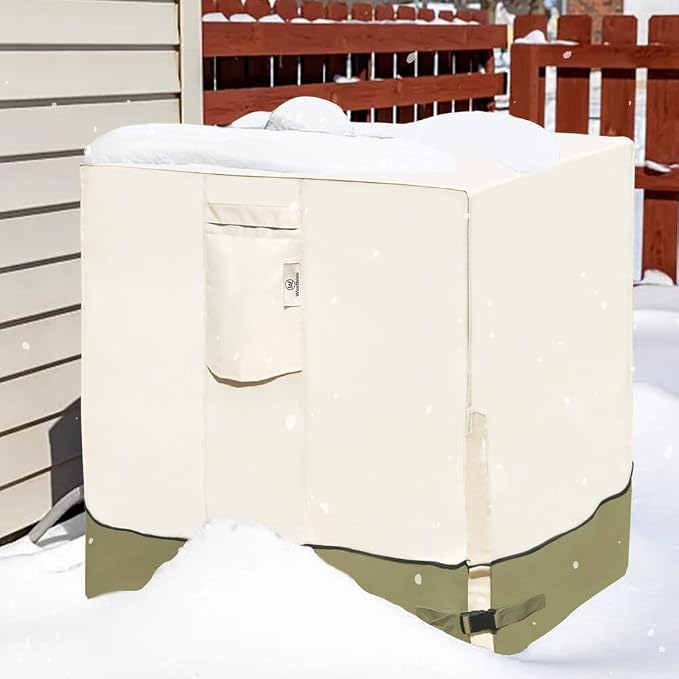 Air Conditioner Cover for Outside Units-30'' Durable 600D AC Covers Waterproof & Resistant AC Unit Covers Outdoor Central Square Fits up to 30x30x36 inches, light green