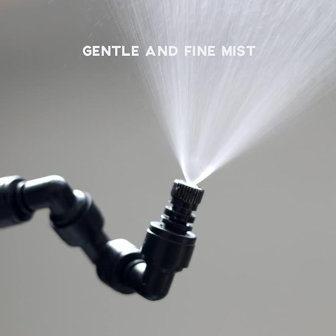 VEXPLO Reptile Mister Nozzles 360 Degree Adjustable Reptile Fogger Mist Sprinkler, Four-Head Black Misting Spray Nozzles for Aquarium Rainforest