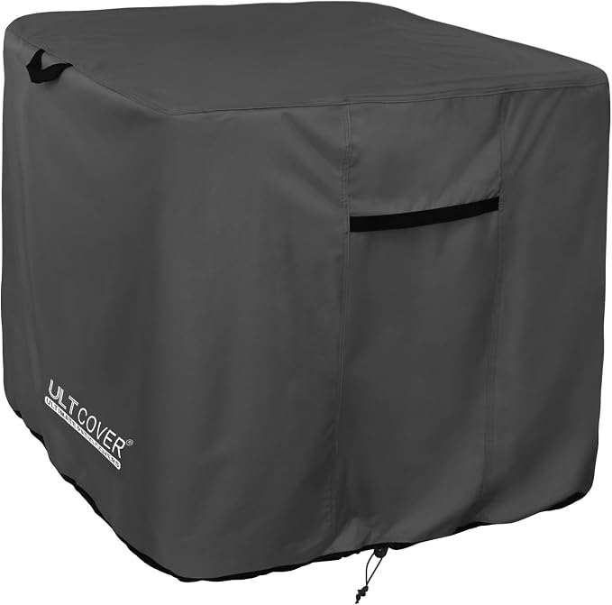 ULTCOVER Waterproof Square Air Conditioner Cover for Outside AC Units Size Upto 34W x 34D x 25H inch, Black