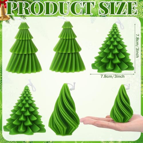 Conelist 6 Pcs Christmas Tree Candles Decorative Xmas Wax Candles Decor - Image 3
