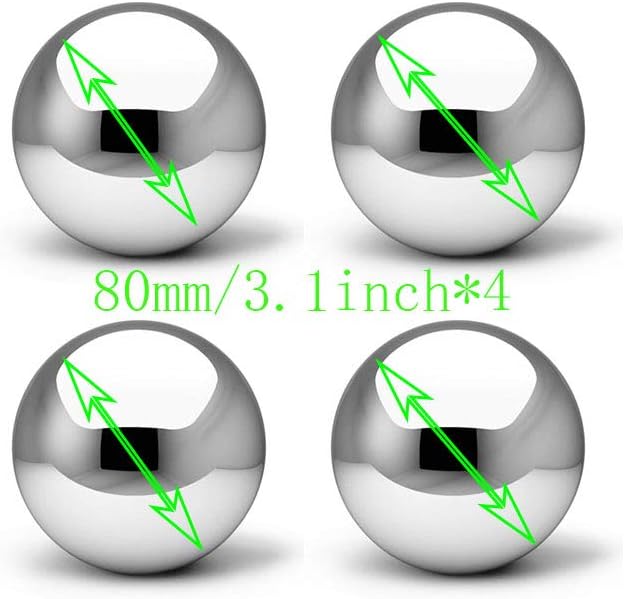 Stainless Steel Gazing Ball, Mirror Polished Hollow Ball Reflective Garden Sphere, Floating Pond Balls Seamless Gazing Globe for Home Garden Ornament Decorations (8CM X 4PCS)
