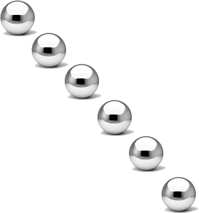 Stainless Steel Gazing Ball, Mirror Polished Hollow Ball Reflective Garden Sphere, Floating Pond Balls Seamless Gazing Globe for Home Garden Ornament Decorations (5CM X 6PCS)