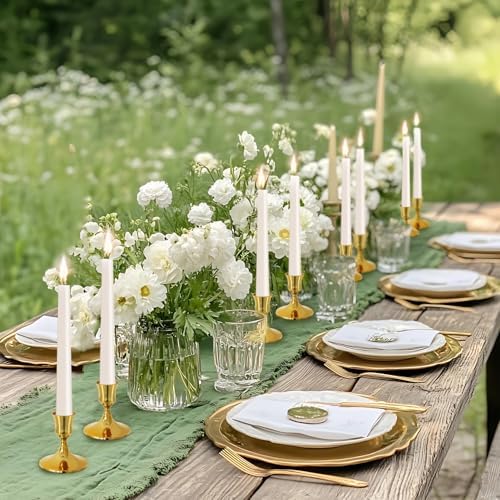Gold Candlestick Holders, Small Taper Candle Holders, Bulk Set of 12 - Image 5