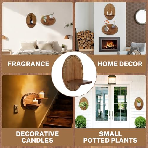 Candle Wall Sconces Set of 2 Rustic Candle Holders - Image 5