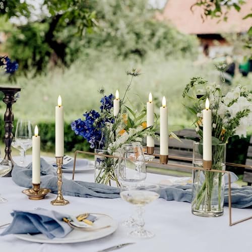 Yeelida Battery Operated Flameless Taper Candles with Two Remote Timer, 6.4" LED 3D-Wick Window Candles, Flickering Long-Lasting Warm Light Electric Pack of 8 Flameless Candlesticks (0.78" Dia, Ivory) - Image 6