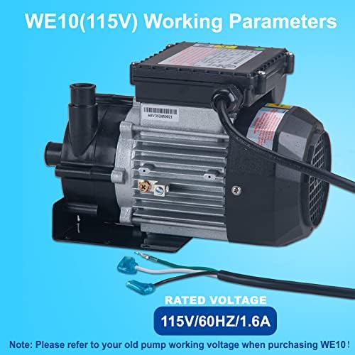 WE10 SPA Circulation Pump, Hot Tub Circulation Pump, LX Pump Motor 115V, 0.25HP, 3/4" Port Compatible with OEM E5/E10 - Model: WE10(115V)
